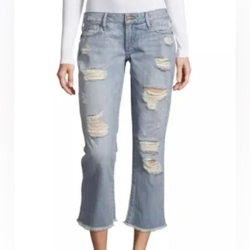 True Religion Karlie Cropped Low Rise Bell Bottom Jeans